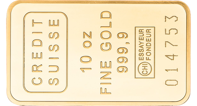 10 ozt Goldbarren der Credit Suisse