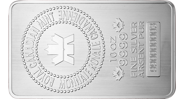 10oz Silver Bar from the Royal Canadian Mint