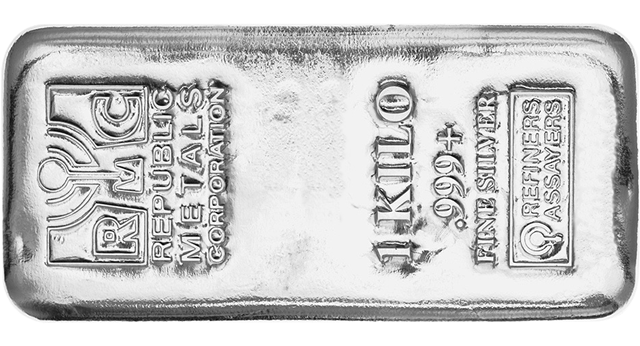 1kg Silver Bar from Republic Metals Corporation